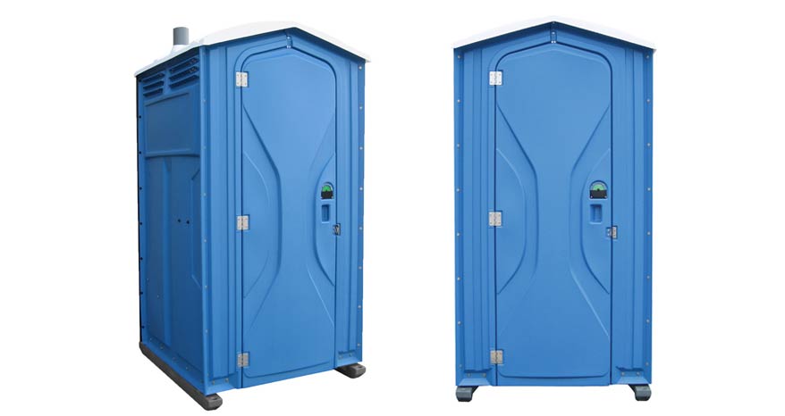 Long-term porta potty units on site in Ludington, Michigan